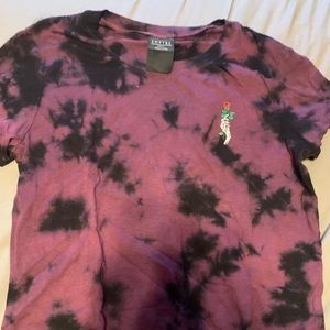 purple and black tie dye top!! size s